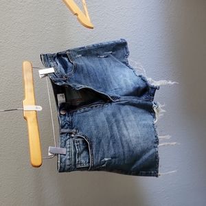 RSQ distressed curvy high rise cut off jean shorts, 31